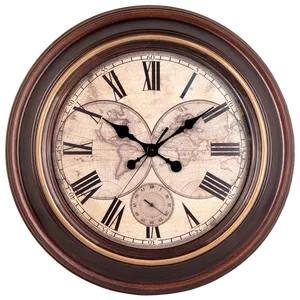 Antique Map Wall Clock PNG Image