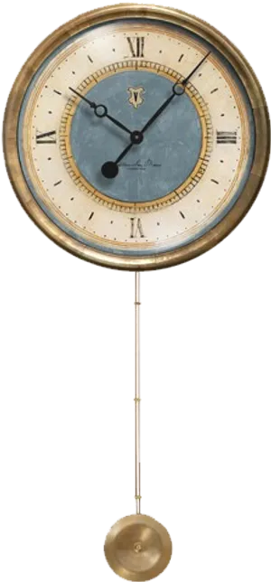 Antique Pendulum Wall Clock PNG Image