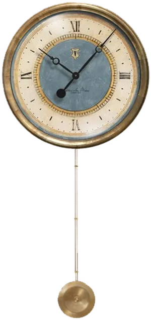 Antique Pendulum Wall Clock PNG Image