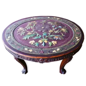 Antique Round Table Artwork Png Ltp11 PNG Image