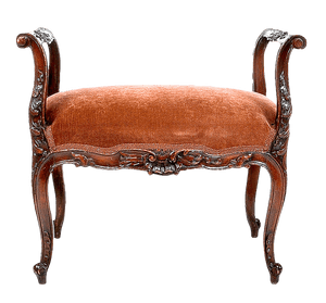 Antique Velvet Armless Chair PNG image with transparent background