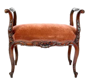 Antique Velvet Armless Chair PNG Image
