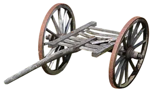 Antique Wooden Cart Wheels PNG Image