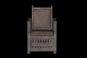 Antique Wooden Chair Isolatedon Black PNG with transparent background