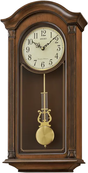 Antique Wooden Pendulum Clock Seiko PNG Image