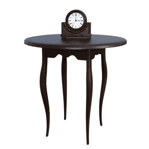 Antique Wooden Table With Clock PNG image with transparent background