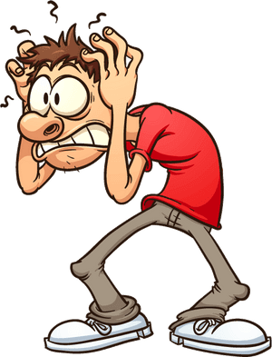 Anxious Cartoon Character PNG