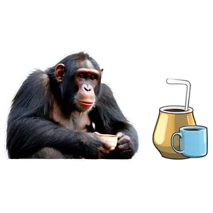 Ape With Coffee Morning Png Leh96 PNG Image