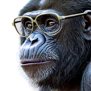 Ape With Glasses Smart Png Ljx PNG Image