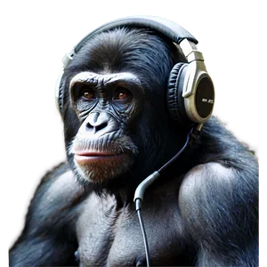 Ape With Headphones Music Png 06262024 PNG Image