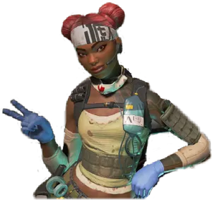 Apex Legends Character Peace Sign PNG Image