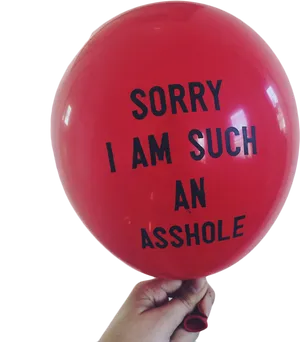 Apology Red Balloon Quote PNG Image