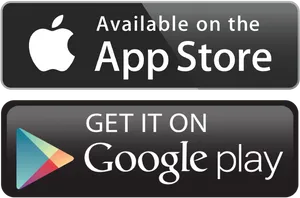 App Store Google Play Badges PNG Image