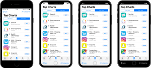 App Store Top Charts Comparison PNG image with transparent background