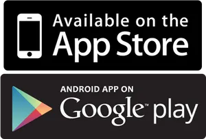 App Storeand Google Play Badges PNG Image