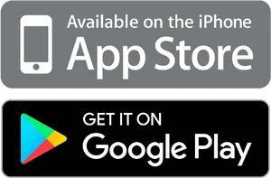 App Storeand Google Play Badges PNG Image