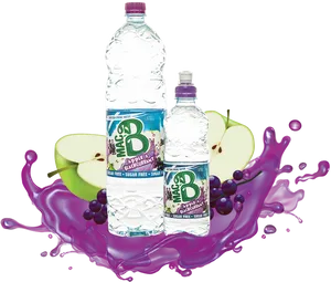 Apple Blackcurrant Flavored Water Bottles PNG Image