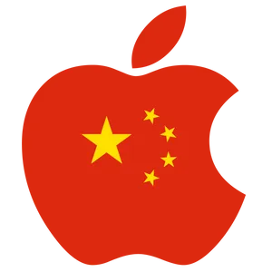 Apple China Flag Mashup PNG Image