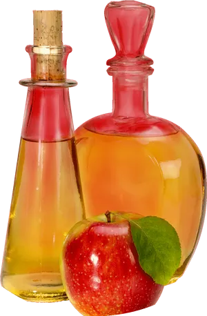 Apple Cider Vinegar Bottleswith Fresh Apple PNG Image