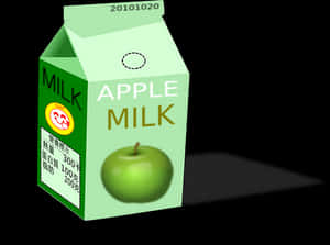 Apple Flavored Milk Carton PNG image with transparent background