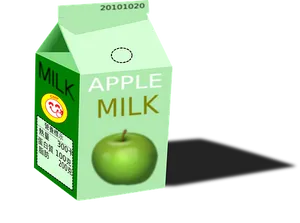Apple Flavored Milk Carton PNG Image