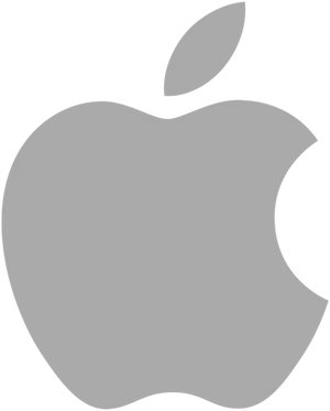 Apple Logo Gray Silhouette PNG Image