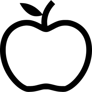 Apple Logo Silhouette PNG image with transparent background