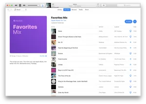 Apple Music Favorites Mix Screen PNG Image