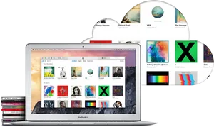 Apple Music Interface Mac Bookand C Ds PNG Image