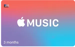 Apple Music3 Months Promotion Card PNG Image