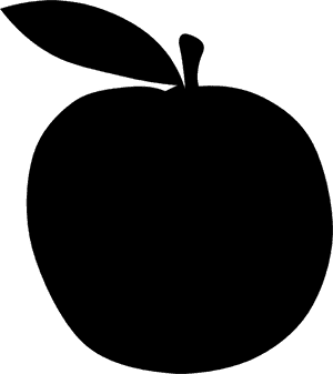 Apple Silhouette Graphic PNG image with transparent background