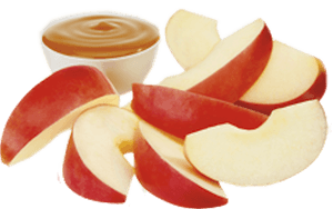 Apple Slices With Caramel Dip PNG image with transparent background