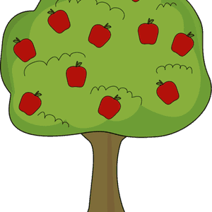 Apple Tree Cartoon Illustration PNG image with transparent background