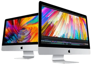 Applei Mac Dual Display Setup PNG Image