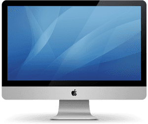Applei Macwith Blue Background PNG image with transparent background