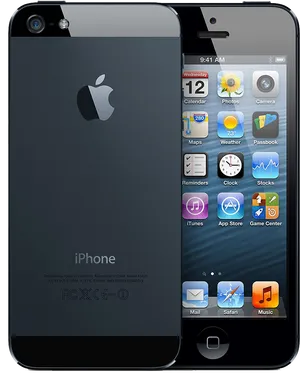 Applei Phone5 Black Front Back PNG Image