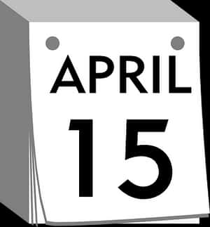 April15 Calendar Page PNG image with transparent background