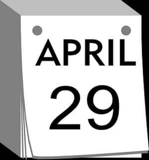 April29 Calendar Page PNG image with transparent background