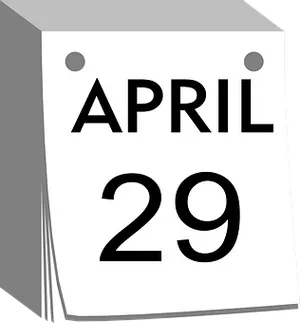 April29 Calendar Page PNG Image