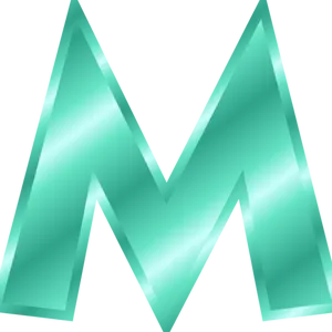 Aqua Glass Letter M PNG Image