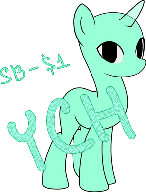 Aqua Pony Vector Art PNG Image