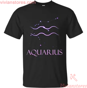 Aquarius Zodiac T Shirt Design PNG Image