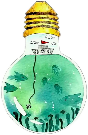 Aquatic Adventure Light Bulb Idea PNG Image