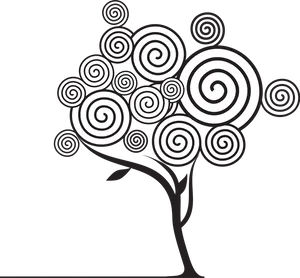 Arabesque Spiral Tree Graphic PNG Image