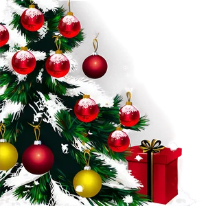 Arbol De Navidad With Red Ornaments Png Rya96 PNG Image