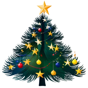 Arbol De Navidad With Starry Night Theme Png 06122024 PNG Image