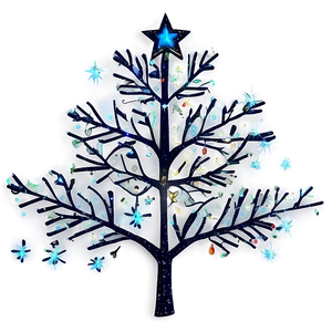 Arbol De Navidad With Starry Night Theme Png Lnf65 PNG Image