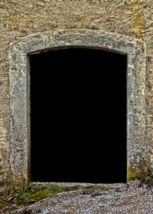 Arched Stone Doorway Entrance PNG image with transparent background