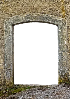 Arched Stone Doorway Entrance PNG Image