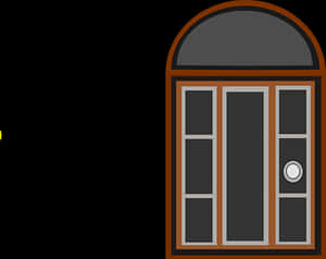 Arched Top Door Illustration PNG image with transparent background